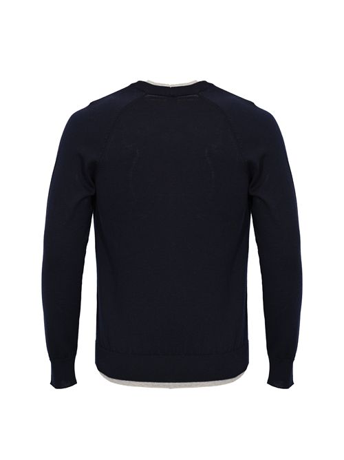 Maglia in lana vergine Blu e grigio Eleventy | L76MAGL79 MAG0L02911-13